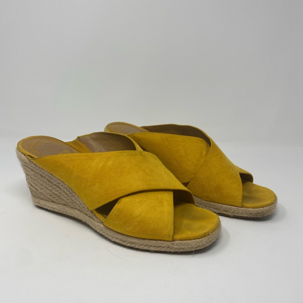 New Directions Yellow Klory Wedge Espadrilles size 9.5